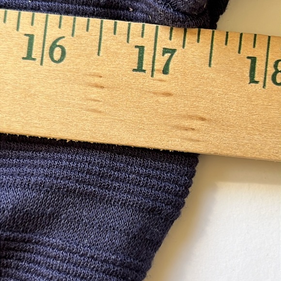 DraperJames RSVP Knit Fit & Flare Dress Short Sleeve Sz L Pleated Navy Pockets - Picture 6 of 11